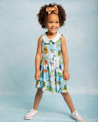 Baby Kids Bamboo Pajamas — Harry Potter™ Quidditch Cup Girls Collared Dress & Shorts Set — Image 1