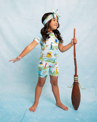 Baby Kids Bamboo Pajamas — Harry Potter™ Quidditch Cup Short Sleeve Pajama Shorts Set — Image 1