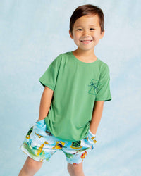 Baby Kids Bamboo Pajamas — Harry Potter™ Quidditch Cup Short Sleeve T-Shirt & Shorts Set — Image 1