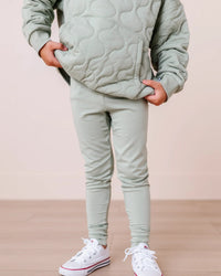 Baby Kids Bamboo Pajamas — Sage Bamboo Leggings — Image 1