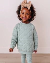 Baby Kids Bamboo Pajamas — Sage Quilted Bubble Pocketed Sweatshirt — Image 1