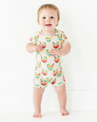 Baby Kids Bamboo Pajamas — Ramen Empire Shortie Romper — Image 1