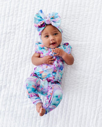 Baby Kids Bamboo Pajamas — Reaching New Kites Cap Sleeve Romper — Image 1