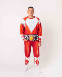 Baby Kids Bamboo Pajamas — Power Rangers Red Ranger Adult Jogger Set — Image 1