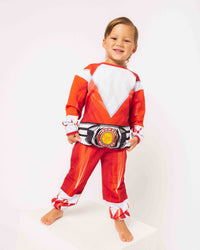 Baby Kids Bamboo Pajamas — Power Rangers Red Ranger Jogger Set — Image 1