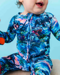 Baby Kids Bamboo Pajamas — Rex-tra Wild Convertible Romper — Image 1