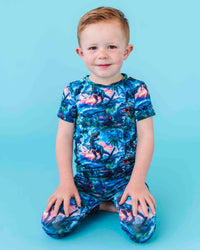 Baby Kids Bamboo Pajamas — Rex-tra Wild Short Sleeve Two-Piece Pajama Set — Image 1