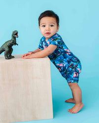 Baby Kids Bamboo Pajamas — Rex-tra Wild Shortie Romper — Image 1