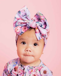 Baby Kids Bamboo Pajamas — Rose From The Dead Biggie Bow — Image 1