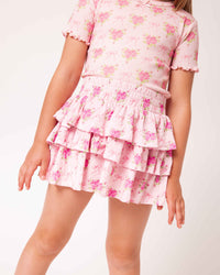 Baby Kids Bamboo Pajamas — Girls Ruffle Skort Bundle — Image 2