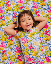Baby Kids Bamboo Pajamas — Carpe Lemon Ruffle Bum Bum Blanket — Image 1