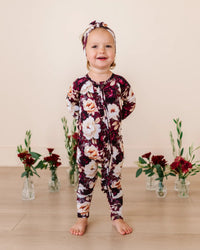 Baby Kids Bamboo Pajamas — Ruffle Your Petals Convertible Ruffle Romper — Image 1