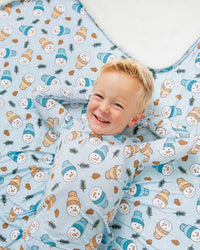Baby Kids Bamboo Pajamas — Say It Ain't Snow Bum Bum Blanket- Plush — Image 1
