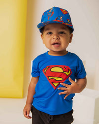 Baby Kids Bamboo Pajamas — SUPERMAN™ Crest T-Shirt — Image 1