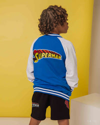 Baby Kids Bamboo Pajamas — SUPERMAN™ Bomber Jacket — Image 1