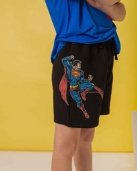 Baby Kids Bamboo Pajamas — SUPERMAN™ Pull-On Shorts — Image 1