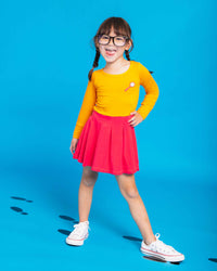 Baby Kids Bamboo Pajamas — Scooby-Doo™ Velma Girls Pleated Dress & Shorts Set — Image 1