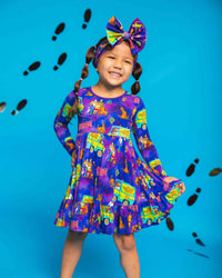 Baby Kids Bamboo Pajamas — Scooby-Doo™ Long Sleeve Dress & Shorts Set — Image 1