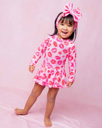 Baby Kids Bamboo Pajamas — Seal The Deal Long Sleeve Ruffle Dress — Image 1