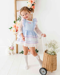 Baby Kids Bamboo Pajamas — Gingham Tiered Dress — Image 1