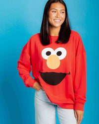 Baby Kids Bamboo Pajamas — Sesame Street™ E is for Elmo Adult Unisex Crewneck Sweatshirt — Image 1