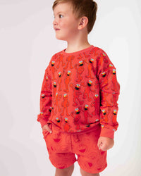 Baby Kids Bamboo Pajamas — Sesame Street™ E is for Elmo Crewneck Sweatshirt — Image 1