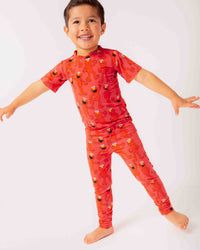 Baby Kids Bamboo Pajamas — Sesame Street™ E is for Elmo Short Sleeve Pajama Set — Image 1
