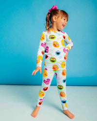 Baby Kids Bamboo Pajamas — Sesame Street™ Elmo and Friends Long Sleeve Pajama Set — Image 1
