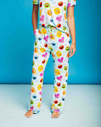 Baby Kids Bamboo Pajamas — Sesame Street™ Elmo and Friends Women’s Wide Leg Pants — Image 1