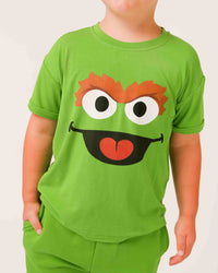Baby Kids Bamboo Pajamas — Sesame Street™ Oscar T-Shirt — Image 1