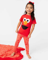Baby Kids Bamboo Pajamas — Sesame Street™ Elmo Short Sleeve Pajama Set — Image 1