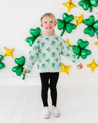 Baby Kids Bamboo Pajamas — Shamrockin' Sparkles Crew Neck Sweatshirt — Image 1