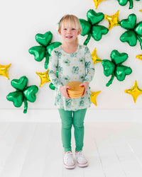 Baby Kids Bamboo Pajamas — Shamrockin' Sparkles Top & Tights Set — Image 1