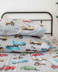 Baby Kids Bamboo Pajamas — Keep on Truckin' Sheet Set — Image 1