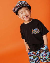 Baby Kids Bamboo Pajamas — Trucks Are My Jam Short Sleeve T-Shirt and Shorts Set — Image 1