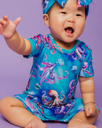 Baby Kids Bamboo Pajamas — Tenta-cool Shortie Romper — Image 1