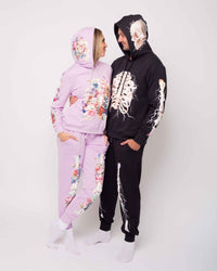 Baby Kids Bamboo Pajamas — Electric Skeleton Men's Hooded Jogger Set — Image 1