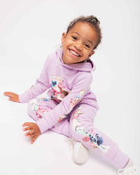Baby Kids Bamboo Pajamas — Floral Skeleton Hooded Jogger Set — Image 1
