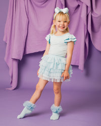 Baby Kids Bamboo Pajamas — Skydrop Cap Sleeve Top — Image 1