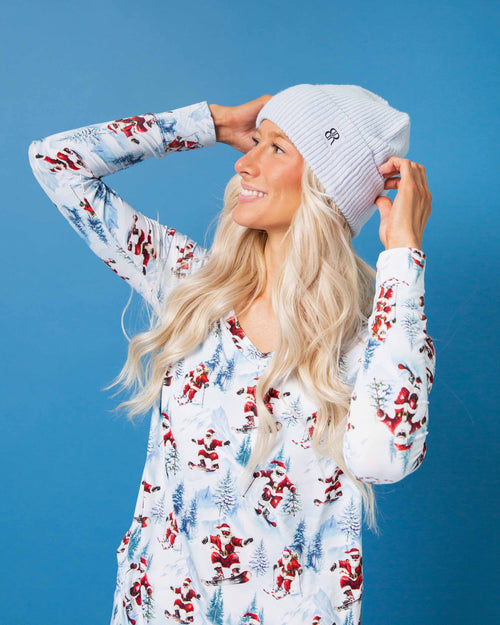 Baby Kids Bamboo Pajamas — Sleigh the Slopes Adult Beanie — Image 8