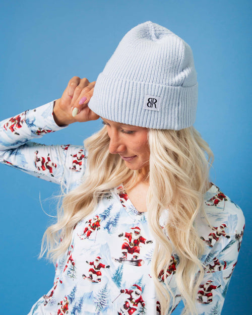 Baby Kids Bamboo Pajamas — Sleigh the Slopes Adult Beanie — Image 6