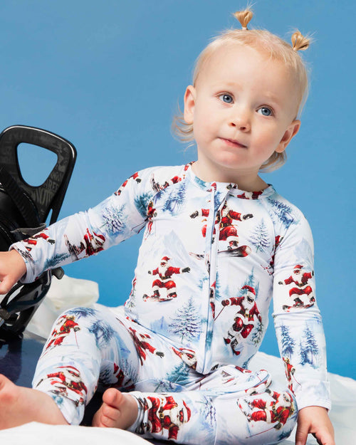 Baby Kids Bamboo Pajamas — Sleigh the Slopes Convertible Romper — Image 8