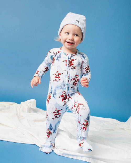Baby Kids Bamboo Pajamas — Sleigh the Slopes Convertible Romper — Image 9
