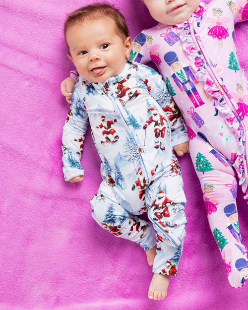 Baby Kids Bamboo Pajamas — Sleigh the Slopes Convertible Romper — Image 10