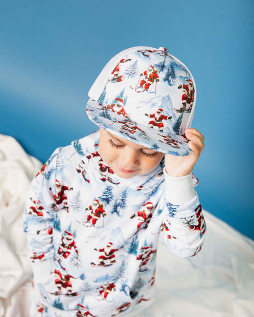 Baby Kids Bamboo Pajamas — Sleigh the Slopes Hat — Image 3