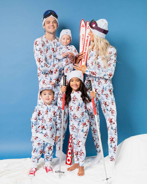Baby Kids Bamboo Pajamas — Sleigh the Slopes Hooded Jogger Set — Image 8