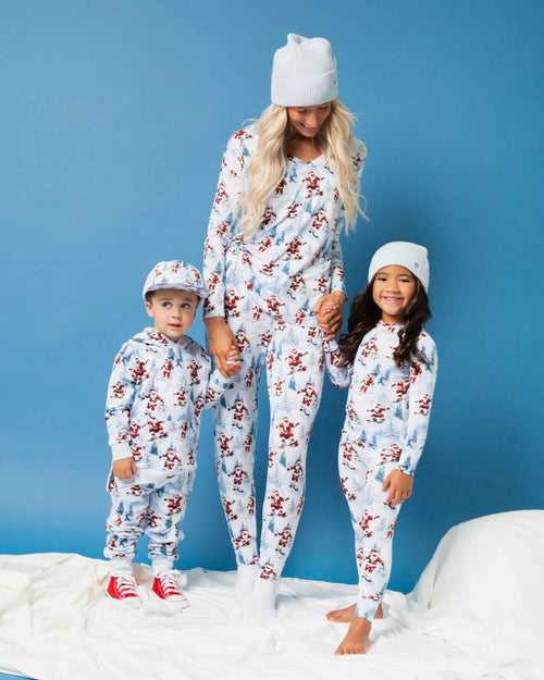 Baby Kids Bamboo Pajamas — Sleigh the Slopes Hooded Jogger Set — Image 10