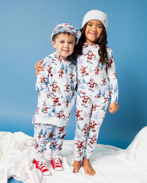 Baby Kids Bamboo Pajamas — Sleigh the Slopes Hooded Jogger Set — Image 11