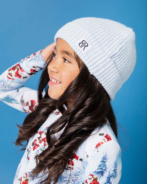 Baby Kids Bamboo Pajamas — Sleigh the Slopes Kid's Beanie — Image 4