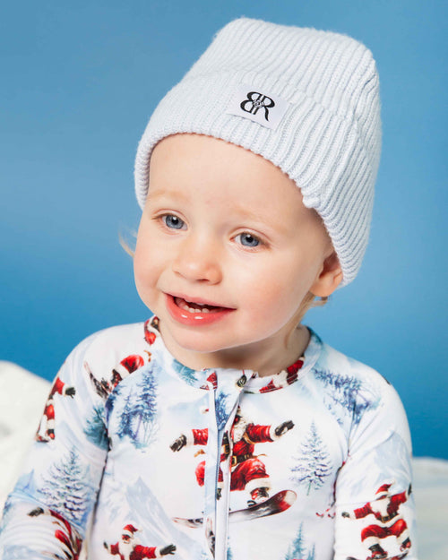 Baby Kids Bamboo Pajamas — Sleigh the Slopes Kid's Beanie — Image 9